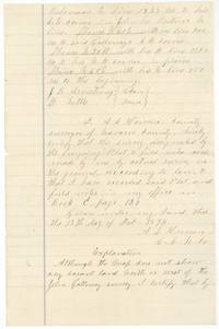 End of the 126-acre field notes, Book C p. 130, and the start of Howren's 'Explanation' about a vacancy the map does not show.