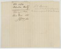 Wrapper for the surveyor's certificate filed December 1875, with a note that H. V. Hurlock(?) asks what will be done about the two Deck surveys.