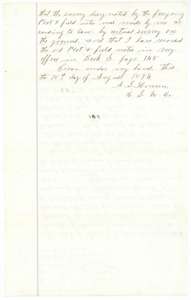 Second page of the 156-acre field notes, with the surveyor's certificate of 18 August 1874 and the county record reference.