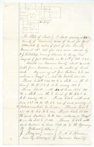 Field notes for 262½ acres on Rush Creek, surveyed by A. S. Howren for Jacob Allbrachet's bounty warrant, with a plat of neighbouring surveys.