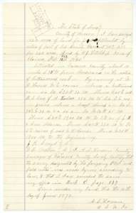 Field notes for 132 6/10 acres on Cottonwood Creek, surveyed by A. S. Howren for Jacob Allbrachet's bounty warrant, with a small plat.