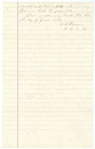 Closing page of the 30 9/10-acre field notes, with the surveyor's certificate of 9 June 1874.