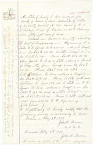Field notes for 48 acres west of Corsicana, surveyed by County Surveyor John W. Irwin on 9 February 1872 for Jacob Allbrachet's bounty warrant, with later renewal notes.