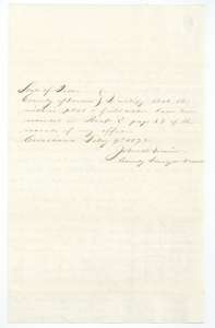 Certificate of county surveyor John W. Irwin, Corsicana, 9 February 1872, that the Bowen plat and field notes are recorded in Book C, page 82.