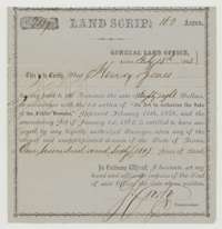 Second land scrip for 160 acres issued to Henry Jones on the same terms.