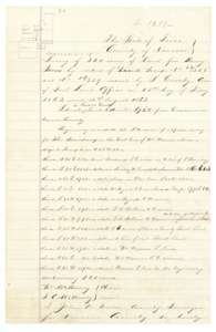 Corrected field notes with a plat for 320 acres in Navarro County, surveyed for Henry Jones, certified by county surveyor John W. Irwin.