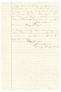 Certificates of 7 January and 7 February 1872 that the corrected plat and field notes are recorded in the county surveyor's records.