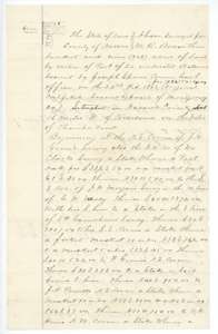 Field notes and plat for 309 acres on Chambers Creek, surveyed for William R. Bowen by county surveyor John W. Irwin, April 1872.