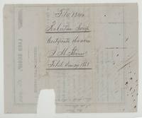 Back of the scrip, endorsed File 1349 Robertson Scrip, certificate 160 acres, J. M. Steiner, filed 29 December 1868.