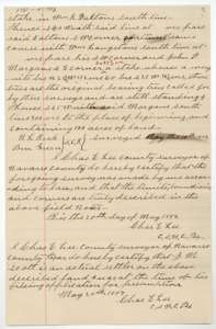 End of the first field notes, with surveyor Lee's certificates of 20 May 1887 that the survey was made and that J. M. Scott is an actual settler.