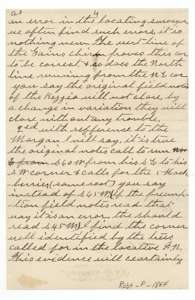 Page 4 of surveyor Lee's letter of 10 June 1887, explaining errors in the older surveys around the Kezzia and Morgan lines.
