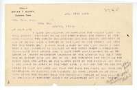 Typed letter from Bryan T. Barry of Corsicana to the Land Commissioner, 27 August 1887, about his applications to buy vacant land near the Kezzia survey.