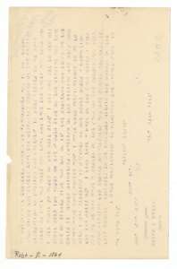 Reverse of Barry's typed letter, showing the typing through the paper.