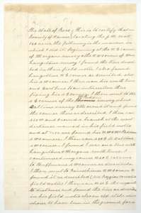 First page of surveyor Lee's statement of 20 January 1888 on how he located the Scott 160 acres by the Morgan, Langston and Dalton corners.