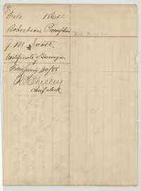Back of the certificate of occupancy, with the Land Office filing note of 30 January 1888.