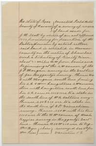 Corrected field notes for J. M. Scott's 160 acres on Chambers Creek, made by Chas. E. Lee, April 1888.