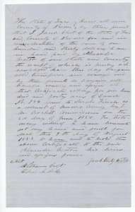 Deed of 9 August 1853 in which Jacob Eliot sold certificate No. 984 to Alexander Beaton for $130.