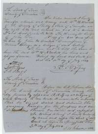 Deed of 20 July 1854 in which B. R. Tyus conveys John Lee's certificate to William H. Kimbell of Shelby County, Tennessee, with the Limestone County clerk's acknowledgment.