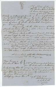 Field notes and sketch of 640 acres on Cottonwood Creek, Navarro County, surveyed for John Lee by deputy surveyor William L. Browning, 27 June 1854.