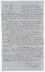 Field notes for 640 acres on Richland Creek, surveyed for William R. Allegree by deputy surveyor Wm. L. Browning, 28 June 1854, with a small plat.