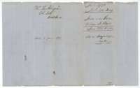 Field notes jacket for William R. Allegree's 640 acres, recorded in Book V, page 198, with the filing note of 26 July 1854 and the patent note.