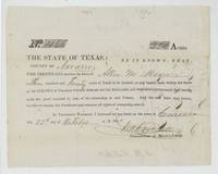 Mercer's Colony certificate No. 1146 for 320 acres to the heirs of Allen M. Moore, signed by Commissioner Crockett at Corsicana.