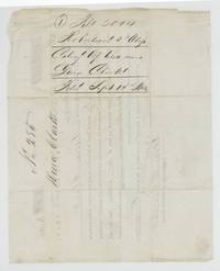 Back of the Clark certificate labelled colony certificate 640 acres, filed 15 September 1854.