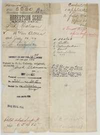 File jacket for the Robertson Scrip file of D. L. Colson, 16.95 acres in Navarro County, listing the application, field notes, receipt and later papers.