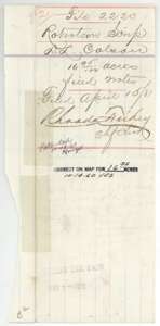 Filing note for the Colson field notes, received at the Land Office 15 April 1881 and marked correct on the map for 16.95 acres.