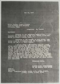 Typed Land Office letter of 10 May 1946 to a Corsicana law firm about the Colson survey and its conflict with neighboring surveys.
