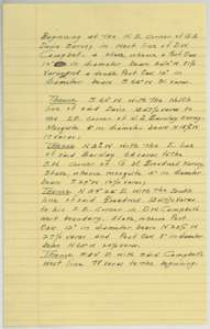 Typed copy of the Colson field notes, beginning at the corner of the G. A. Davis survey in the west line of the D. W. Campbell survey.