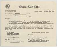 General Land Office letter of 26 October 1960 sending the patent to the Navarro County Clerk at Corsicana for recording.