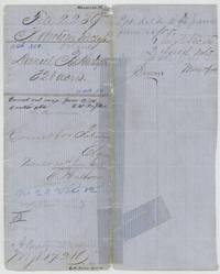 File jacket, file 2239 Robertson 3rd Class, Daniel B. Hartzell 320 acres, correct on map 19 June 1855, patented 20 June 1855 No. 23 Vol. 12.
