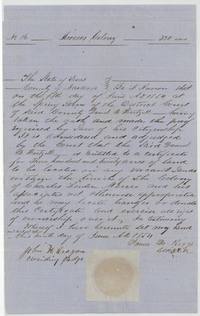 Mercer's Colony certificate No. 16 for 320 acres to Daniel B. Hartzell, adjudged by the Navarro District Court 5 June 1854, signed John H. Reagan, Presiding Judge, and James M. Riggs, Clerk.