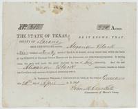 Mercer's Colony certificate No. 312 for 320 acres to Alexander Black, signed by John M. Crockett at Corsicana.
