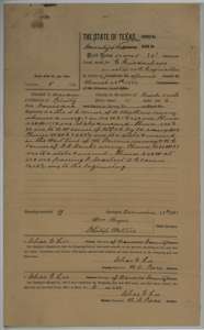 Field notes for 36 acres on Rush Creek, surveyed for E. Friedenhaus by Navarro County surveyor Chas. E. Lee, 12 December 1887.