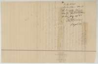 Back of Lee's letter, with the Land Office file number and filing note.
