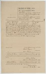 Field notes of 19 4/10 acres on Chambers Creek surveyed for M. B. Montgomery by county surveyor Chas. E. Lee, 2 January 1888.