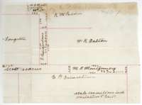 Sketch plat of the 72 4/10-acre strip for M. B. Montgomery beside the Dalton, McFadden and Scott claims.