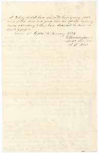Certificate of the district surveyor, 7 January 1856, that the Lee field notes were examined and recorded in Book I, page 2.