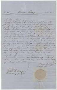 Mercer's Colony certificate No. 15 for 320 acres, granted to Graham Jackson by the Navarro County District Court, 7 June 1854.