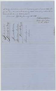 District surveyor's certificate of 7 January 1856 that the plat and field notes were correct and recorded, with the docket and filing note of 18 January 1856.