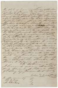 Transfer from Graham Jackson, signing by his mark, to Alexander Beaton of his 320-acre Mercer's Colony certificate for $100, 9 June 1854.