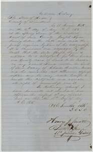 Mercer's Colony certificate for 320 acres, issued to Joseph Lynn by the Limestone County District Court on 15 May 1855.