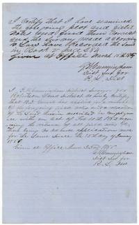 G. H. Cunningham records the field notes in Book V page 284 on 15 March 1855 and certifies a renewal and relocation on 23 June 1856.