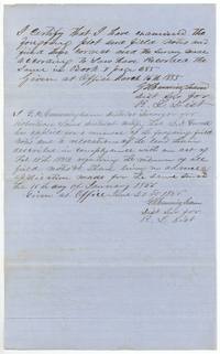 G. H. Cunningham records the survey in Book V p. 285 and in 1856 certifies a renewal and relocation of the field notes.