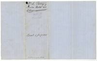 Wrapper for the Petty field notes, 'Book V page 285', received for renewal.