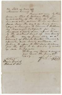 William Petty sells his Mercer's colony certificate for 640 acres to Thomas R. Kellum for $210 in Navarro County.