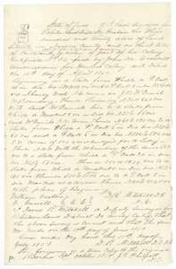 Certified copy of field notes for 320 acres on Richland Creek, surveyed 19 June 1850 by deputy surveyor David R. Mitchell for Grisham Lee.