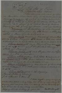 Field notes and sketch plat of 320 acres surveyed by Milton Wright on Chambers and Brier creeks, about 9 1/2 miles N 6?(?) W of Corsicana, for Jonathan Richardson, 25 March 1857.